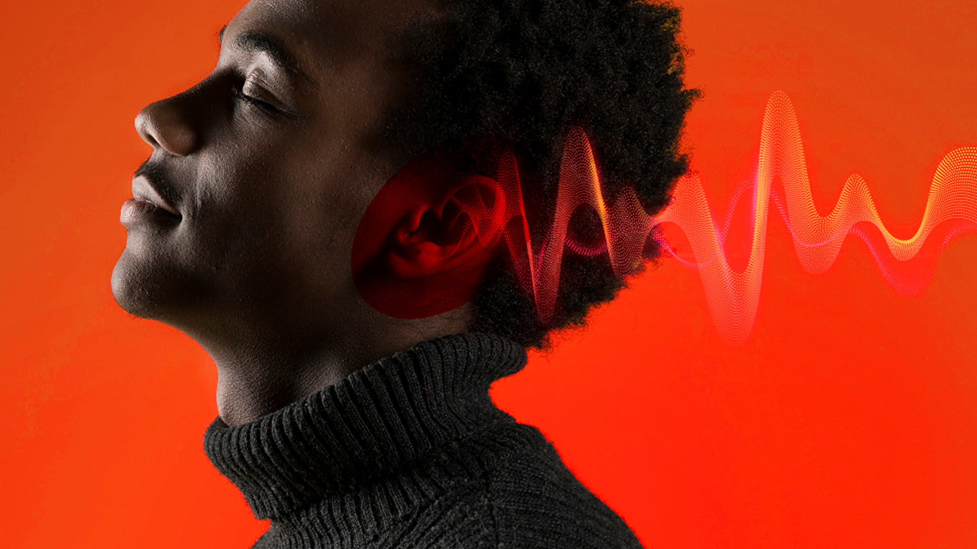Person listening to sound