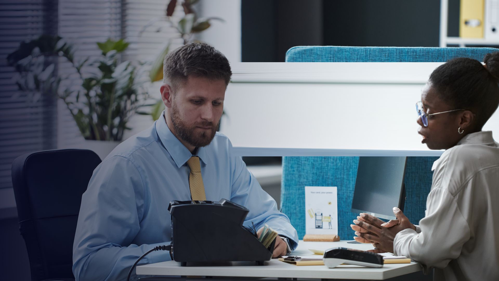 policy expert_Caucasian Man Consulting Black Young Woman in Bank Office By DragonImages_envato